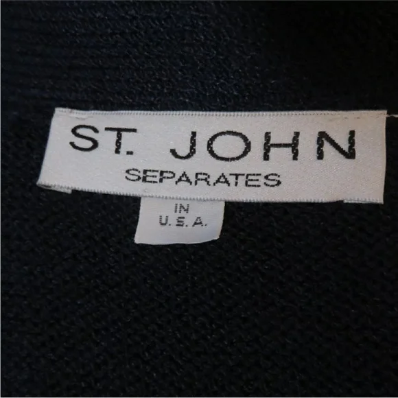 St John Separates Dark Blue Knit Open Front Cardigan 8 Women's - Picture 4 of 9